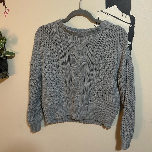 Grey Garage Cropped Sweater - Picture 3 of 7